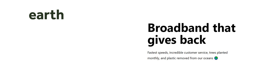 Earth Broadband  promotion